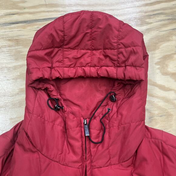 Calvin Klein Down Lined Puffer Jacket Hooded Women's Medium Red - Picture 10 of 16